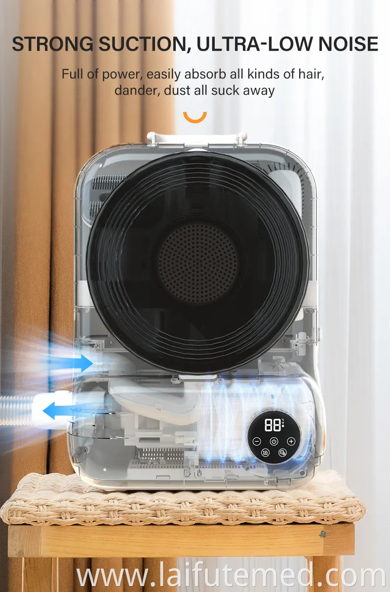 Elspet 4 in 1 Dog Vacuum Grooming Tools with Comb Clipper Grooming Dryer Adjustable Temperatures, Heating, and Anion Functions PRO Dog Grooming Kits